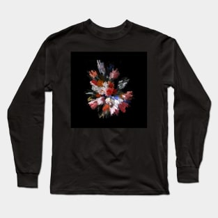 Abstract 3D pixel flowers Long Sleeve T-Shirt